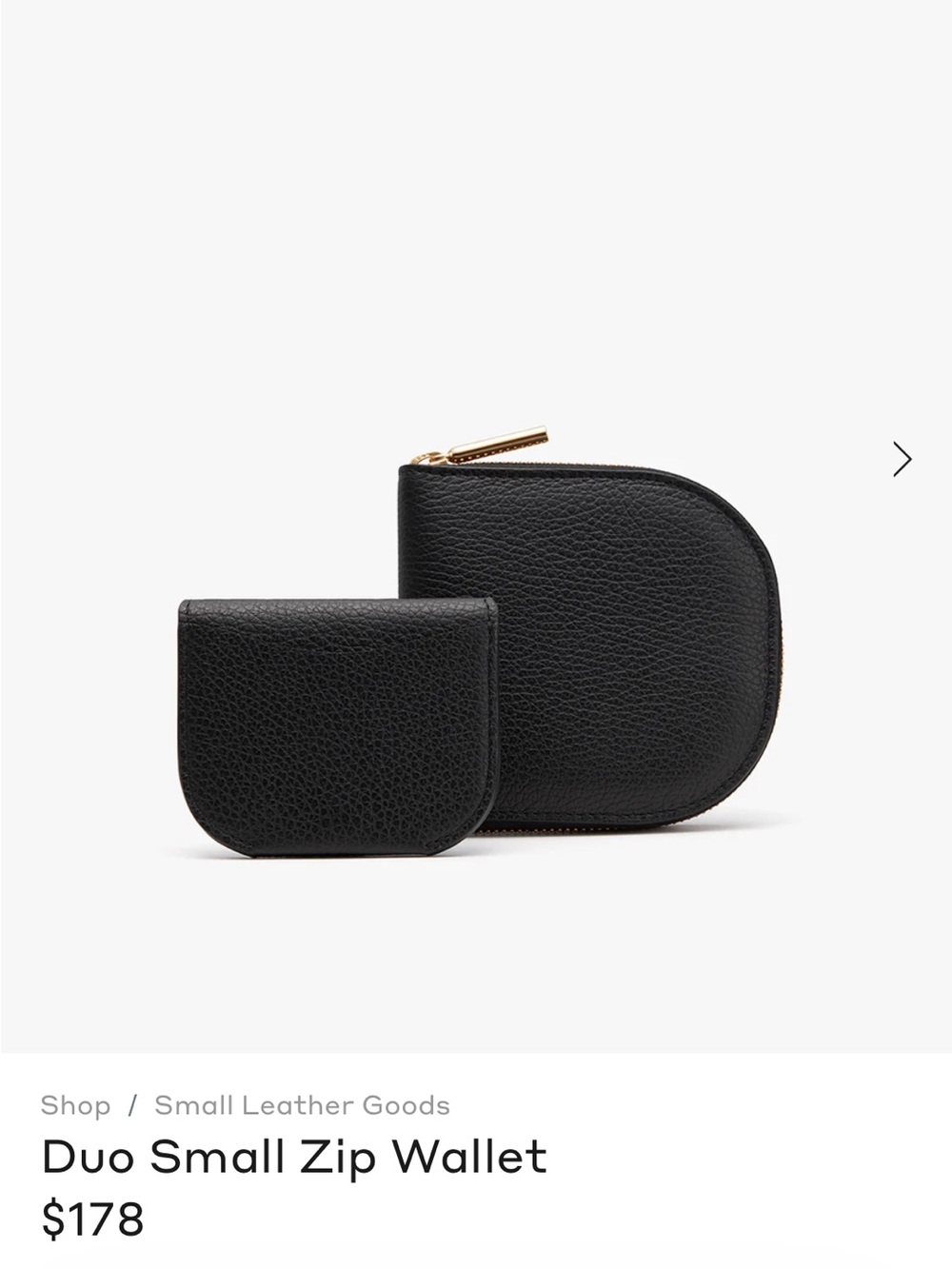 Cuyana Duo Small Zip Wallet Black